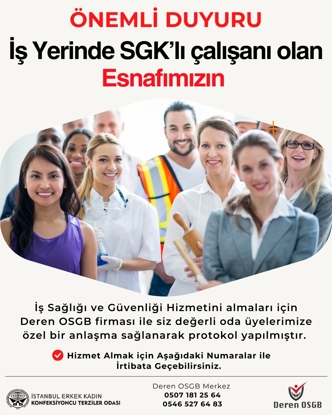 İŞ SAĞLIĞI VE GÜVENLİĞİ HİZMETİ ZORUNLULUĞU DOĞRULTUSUNDA BAŞKANIMIZ SİNAN KAYA DEREN OSGB İLE ANLAŞMA İMZALADI