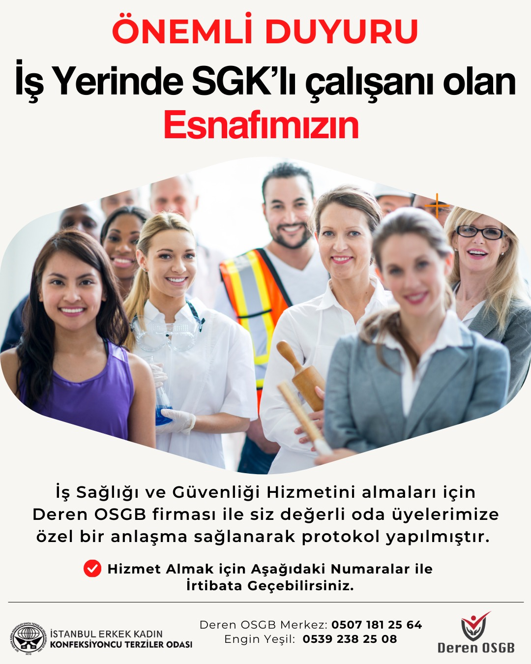 İŞ SAĞLIĞI VE GÜVENLİĞİ HİZMETİ ZORUNLULUĞU DOĞRULTUSUNDA BAŞKANIMIZ SİNAN KAYA DEREN OSGB İLE ANLAŞMA İMZALADI